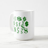 Dollartekens Koffiemok (Voorkant links)
