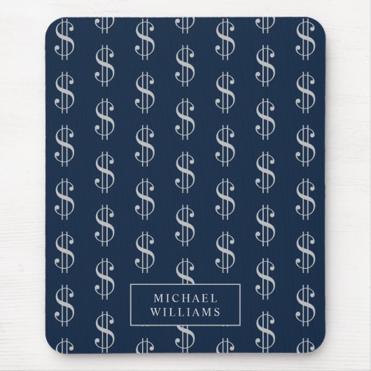 Dollartekens Patroon met Jouw naam Muismat (Voorkant)