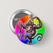 Dolle Aap Ronde Button 5,7 Cm (Voorkant /achterkant)