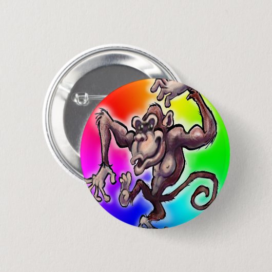 Dolle Aap Ronde Button 5,7 Cm (Voorkant /achterkant)