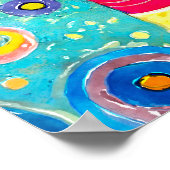 Dolle Abstracte Coole Katten Poster (Hoek)