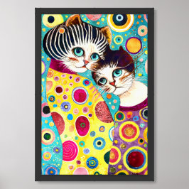 Dolle Abstracte Coole Katten Poster