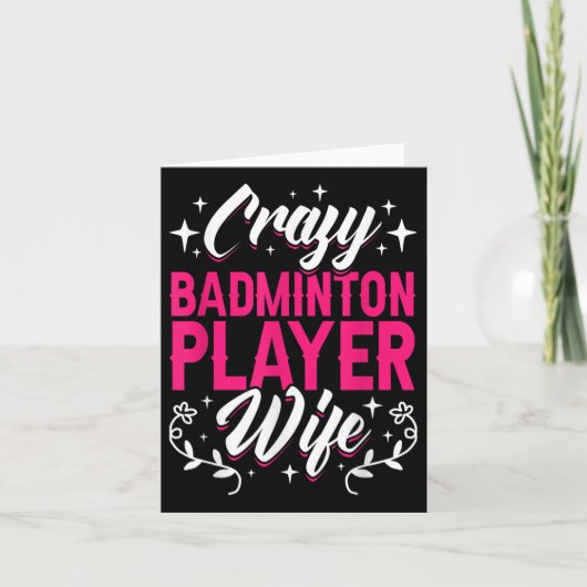 Dolle Badminton Speler Vrouw Shuttle Kaart (Voorkant)
