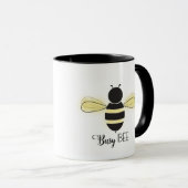 Dolle Bij Buzz Whimsical Illustratie Kantoor Burea Mok (Voorkant rechts)