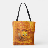 Dolle bij op pad – zo druk als een bij tote bag (Achterkant)