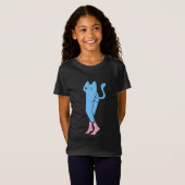 Dolle Blauwe Kat Met Lange Poten T-shirt (Voorkant volledig)