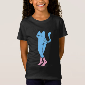 Dolle Blauwe Kat Met Lange Poten T-shirt