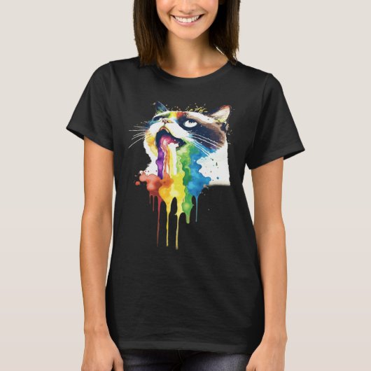 Dolle Braak Kat Regenboog T-shirt (Voorkant)