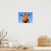 Dolle Bruine Koe Close-Up Poster (Keuken)