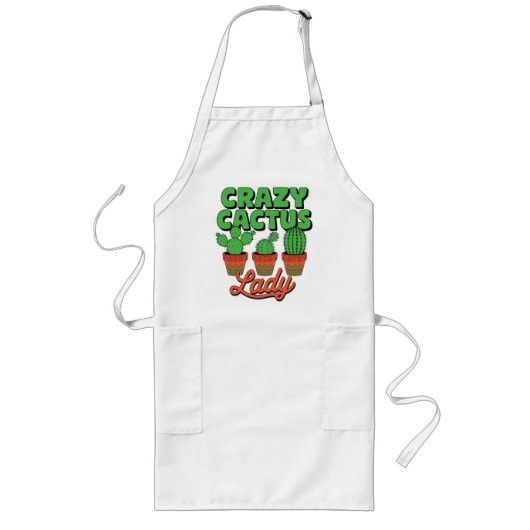 Dolle Cactus Dame – Cadeau voor Plant Moeder Lang Schort (Voorkant)