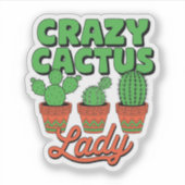 Dolle Cactus Dame – Cadeau voor Plant Moeder Sticker (Voorkant)