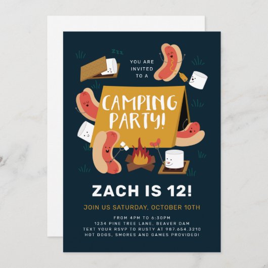 Dolle Camping Feest Kaart (Voorkant / Achterkant)