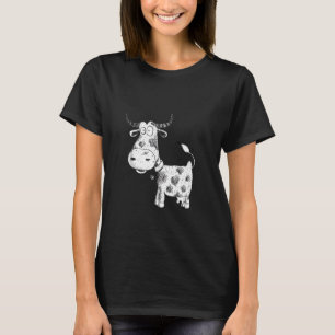 Dolle CartoonKoe Cute Boerderij Dier Ontwerp Voor T-shirt