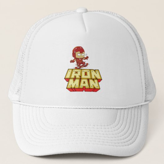 Dolle Chibi Iron Man Skateboarden Trucker Pet (Voorkant)