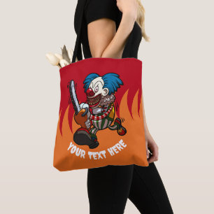 Dolle Clown Voeg uw tekst toe Film Monster Cartoon Tote Bag