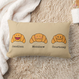 Dolle Croissants Trio met Gepersonaliseerde Namen Kussen