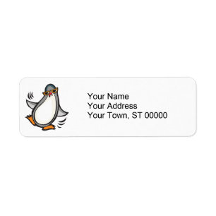 dolle dansende pinguïn etiket