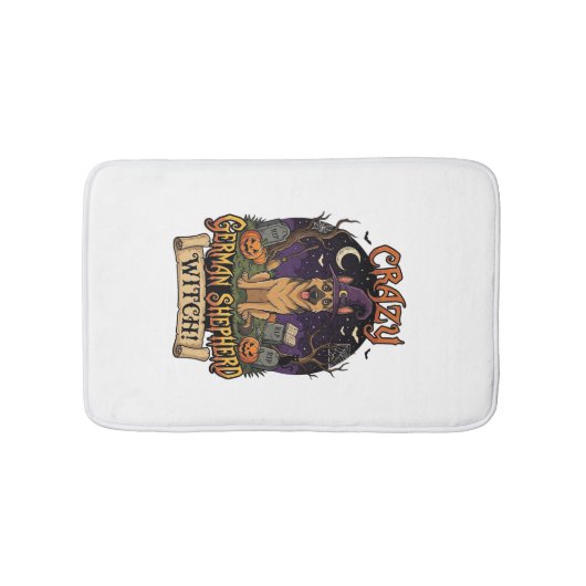 Dolle Duitse Herdersheks Halloween Hond Pompoenen Badmat (Voorkant)