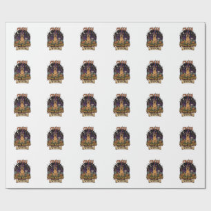 Dolle Duitse Herdersheks Halloween Hond Pompoenen Cadeaupapier
