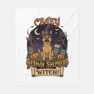Dolle Duitse Herdersheks Halloween Hond Pompoenen Fleece Deken