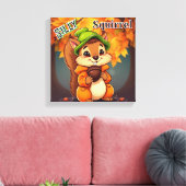 Dolle Eekhoorn | Mooie Cartoon Kinderkamer Kunst Canvas Afdruk (Insitu (Woonkamer))