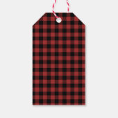 Dolle Eén Zwarte Beer Buffalo Plaid Bedankt Cadeaulabel (Achterkant)