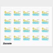 Dolle Eend Maakt een Plons Vierkante Sticker (Vel)