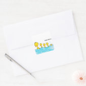 Dolle Eend Maakt een Plons Vierkante Sticker (Envelop)