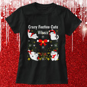 Dolle Festieve Katten Grappig Kerst Persoonlijk T-shirt