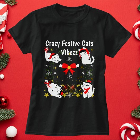Dolle Festieve Katten Grappig Kerst Persoonlijk T-shirt