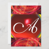 DOLLE FOTON MONOGRAM rood zwart roze Kaart (Voorkant)