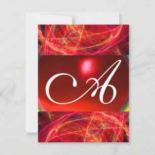 DOLLE FOTON MONOGRAM rood zwart roze Kaart