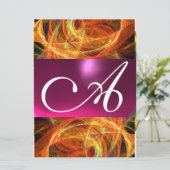 DOLLE FOTON MONOGRAM  zwart roze Kaart (Staand voorkant)