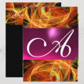 DOLLE FOTON MONOGRAM  zwart roze Kaart (Voorkant / Achterkant)