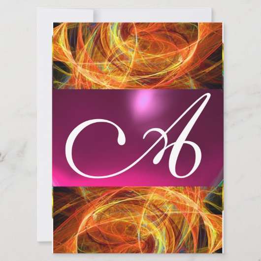 DOLLE FOTON MONOGRAM  zwart roze Kaart (Voorkant)