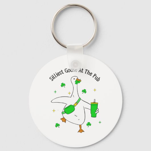 Dolle Gans Bij De Kroeg Dier Gans St. Pa Sleutelhanger (Voorkant)