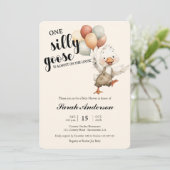 Dolle Gans bijna los Baby shower Kaart (Staand voorkant)