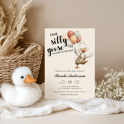 Dolle Gans bijna los Baby shower Kaart