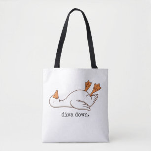 Dolle Gans Diva Down Grappige Gans Tote Bag