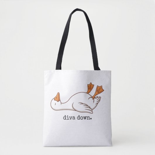 Dolle Gans Diva Down Grappige Gans Tote Bag (Voorkant)