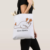 Dolle Gans Diva Down Grappige Gans Tote Bag (Dichtbij)