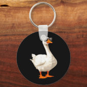 Dolle Gans Eend met Zonnebril Grappige Grafische Sleutelhanger (Voorkant)