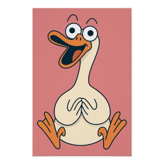 Dolle Gans, Eigenzinnig, Grappige Tekentfilm Gans Perfect Poster (Voorkant)