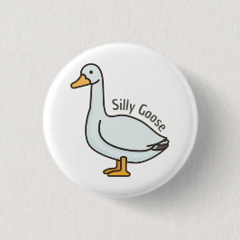 Dolle Gans, Gans Liefhebber, Dwaze Gans Ronde Button 3,2 Cm