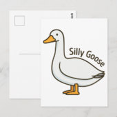 Dolle Gans Grappige Tekenfilm Gans Briefkaart (Voorkant / Achterkant)
