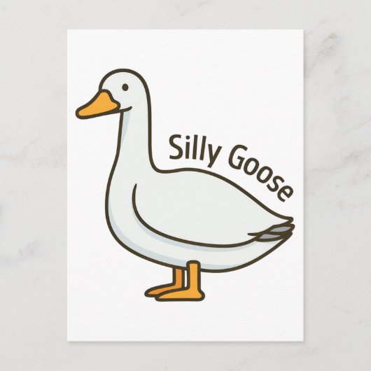 Dolle Gans Grappige Tekenfilm Gans Briefkaart (Voorkant)