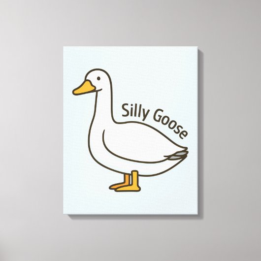 Dolle Gans Grappige Tekenfilm Gans Canvas Afdruk (Voorkant)