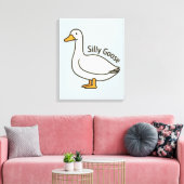 Dolle Gans Grappige Tekenfilm Gans Canvas Afdruk (Insitu (Woonkamer))