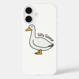 Dolle Gans Grappige Tekenfilm Gans iPhone 16 Hoesje