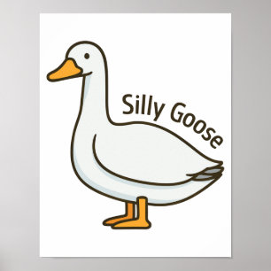 Dolle Gans Grappige Tekenfilm Gans Poster